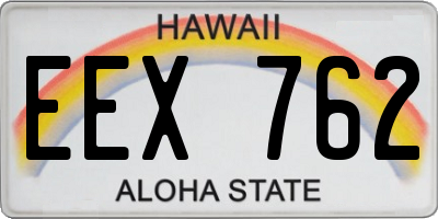 HI license plate EEX762