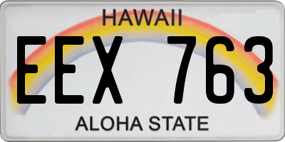 HI license plate EEX763