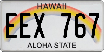 HI license plate EEX767