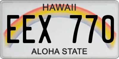 HI license plate EEX770