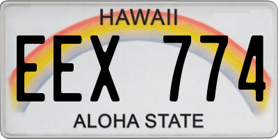 HI license plate EEX774