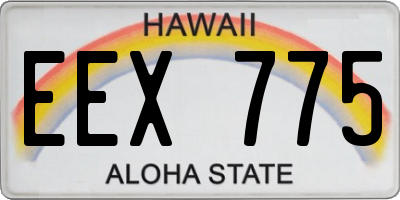 HI license plate EEX775