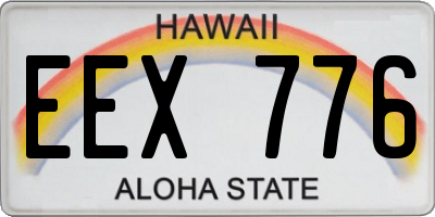 HI license plate EEX776