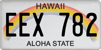 HI license plate EEX782