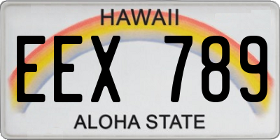 HI license plate EEX789