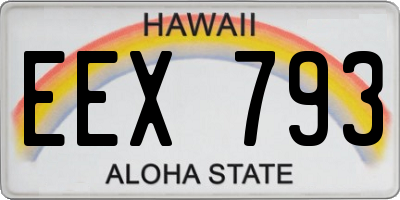 HI license plate EEX793