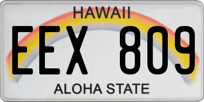 HI license plate EEX809