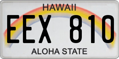 HI license plate EEX810