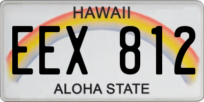HI license plate EEX812