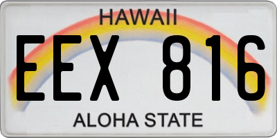 HI license plate EEX816