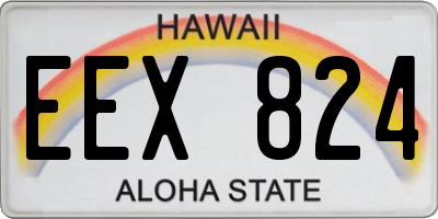 HI license plate EEX824