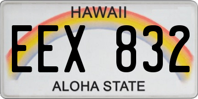 HI license plate EEX832