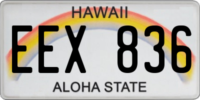 HI license plate EEX836