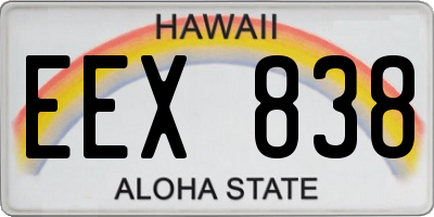 HI license plate EEX838