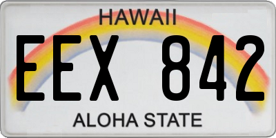 HI license plate EEX842