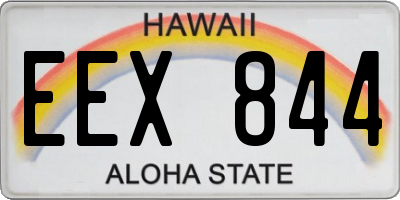 HI license plate EEX844
