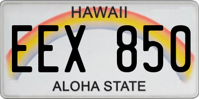 HI license plate EEX850