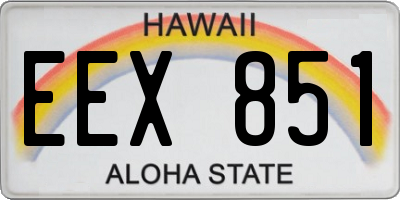 HI license plate EEX851