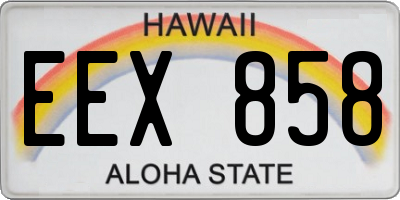 HI license plate EEX858