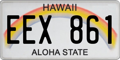 HI license plate EEX861