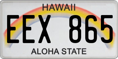 HI license plate EEX865