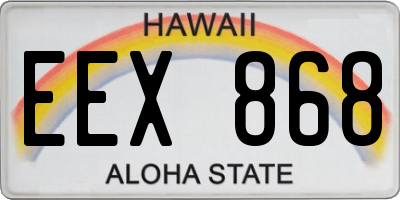 HI license plate EEX868