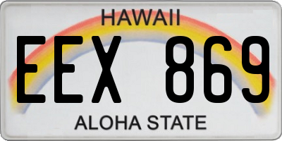 HI license plate EEX869