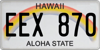 HI license plate EEX870