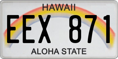 HI license plate EEX871