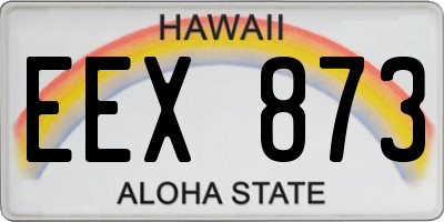 HI license plate EEX873