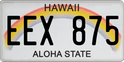 HI license plate EEX875
