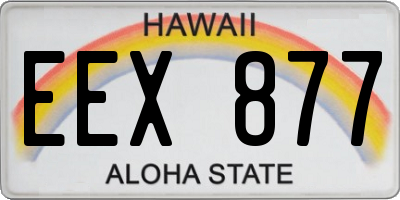 HI license plate EEX877