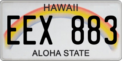 HI license plate EEX883