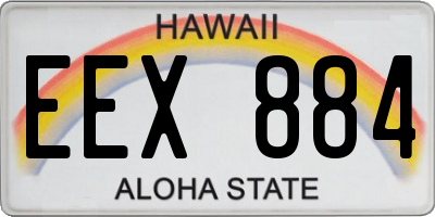 HI license plate EEX884
