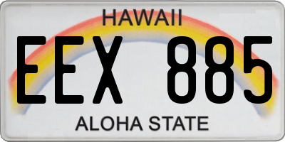 HI license plate EEX885