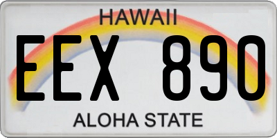 HI license plate EEX890