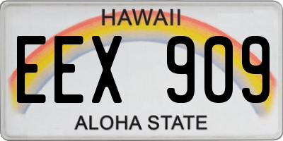 HI license plate EEX909