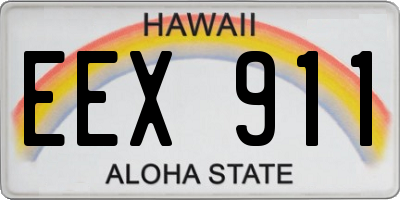 HI license plate EEX911