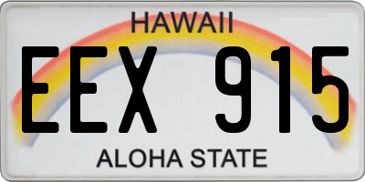 HI license plate EEX915