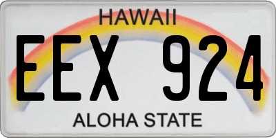 HI license plate EEX924