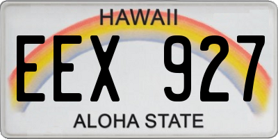 HI license plate EEX927