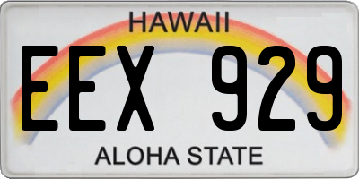 HI license plate EEX929