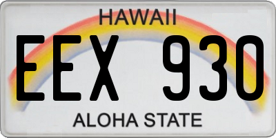 HI license plate EEX930