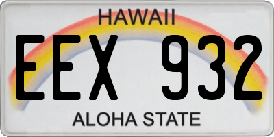 HI license plate EEX932