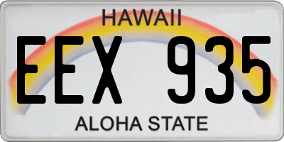 HI license plate EEX935