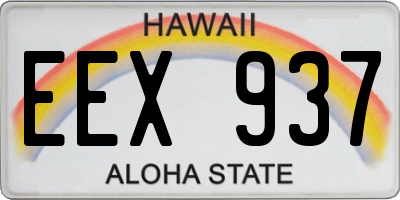 HI license plate EEX937