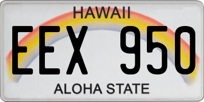 HI license plate EEX950