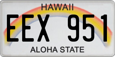 HI license plate EEX951