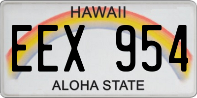 HI license plate EEX954