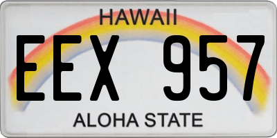 HI license plate EEX957